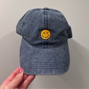 David and Young Charcoal Smiley Denim Baseball Cap/Hat 100% Cotton